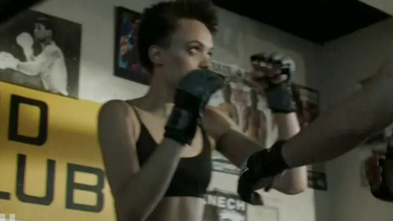 Hunters's Sexiest Scenes with Britne Oldford. Underwear, black sports bra, black woman. 787374