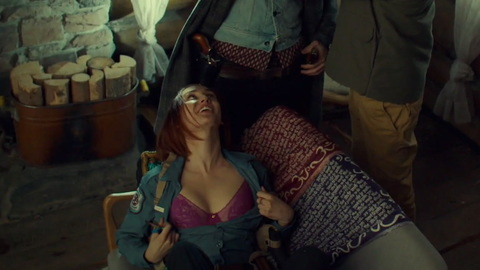 Sexiest Scenes of Nicole Haught from Wynonna Earp. Underwear, SFW, log cabin. 839249
