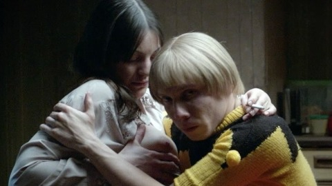 Mother from The Bunker Naked. Breasts, blouse open, man sitting on lap. 796799