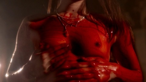 Monique Larratt Naked in Bloody Snow. Breasts, blood, close up. 797299