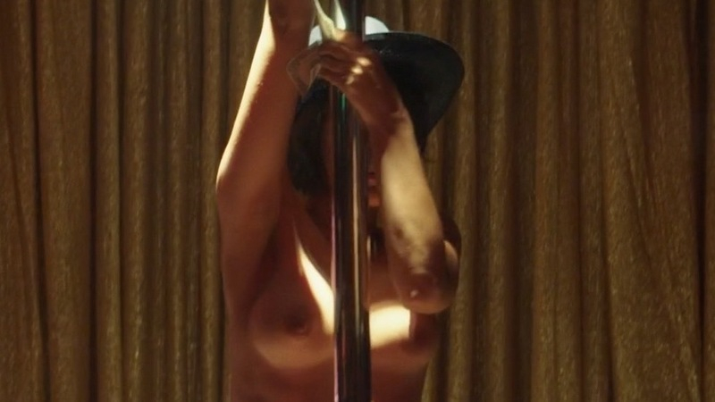 Dancer from Happy Birthday Naked. Breasts, cowboy hat, gold curtains. 797873