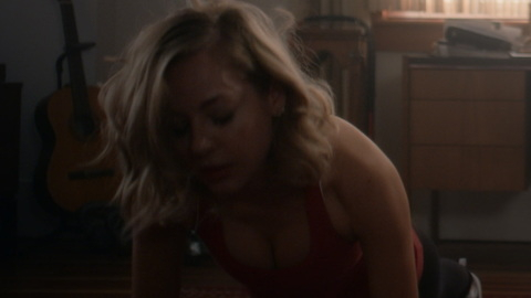 Hottest MacKenzie Porter Scene in Travelers. Sexy, cleavage, workout clothes. 852518