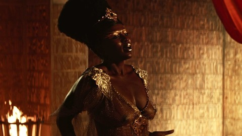 Bilquis from American Gods Naked. Breasts, Sexy, gold dress, nude. 822491