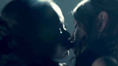 Hottest Yetide Badaki Scene in American Gods. Lesbian, Sexy, blue light, dark. 938474
