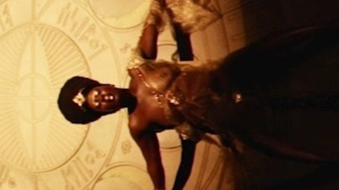Nudes of Bilquis from American Gods. Breasts, Sexy, black goo, gold dress. 822492
