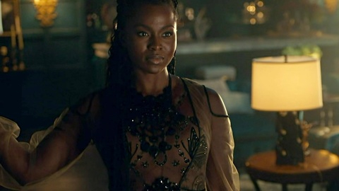 Hottest Yetide Badaki Scene in American Gods. Sexy, Underwear, Black, black hair. 932186