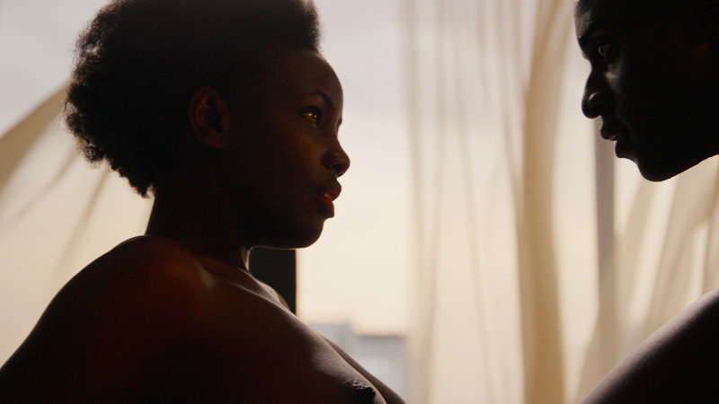Zakia from Sense8 Naked. Breasts, couple in bed, hard nipple. 811793