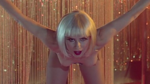 Nudes of Boskie Futro from The Lure. Breasts, bent forward, blonde wig. 821394