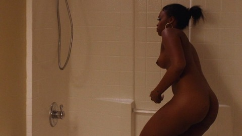 Jade from Twin Peaks Naked. Breasts, Butt, getting into shower, hoop earrings. 812699