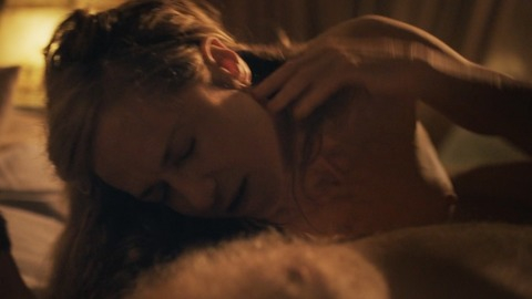 Holly Hunter Naked in Strange Weather. Breasts, brunette, couple in bed. 817849
