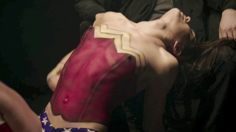 Alandrea Martin Nude in Suburban Cowboy. Breasts, body paint, dark room. 817558