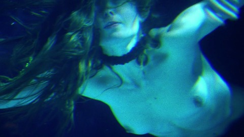Catherine from Paradise Club Naked. Breasts, black choker, blue. 818555