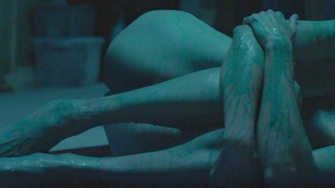Kim Huffman Naked in Channel Zero. Butt, basement, fetal position. 820237