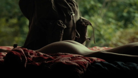 Leslie Naugle Naked as Person in Bed. Butt, backpack, bed. 838887
