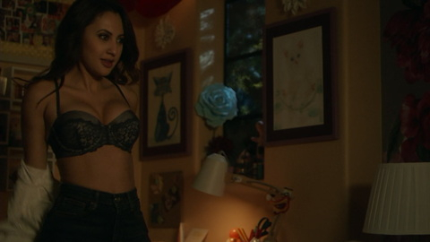 Sexiest Scenes of Ana Torres from grown-ish. Underwear, black bra, brunette. 934025