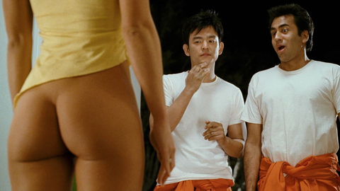 Lola Lust Naked in Harold & Kumar Escape from Guantanamo Bay. Butt, back towards camera, bottomless. 828301