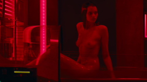 Abbey Lee Naked in Elizabeth Harvest. Breasts, nude, red light. 837193