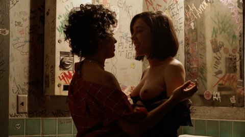 Mishel Prada Naked as Emma. Breasts, Lesbian, bathroom, bra pulled down. 872151