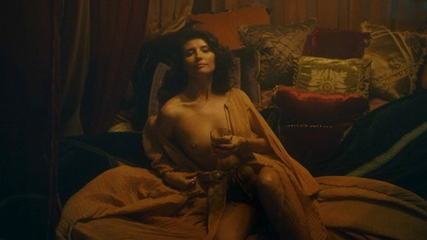 Nudes of Joan from Strange Angel. Breasts, bed, brunette. 836064