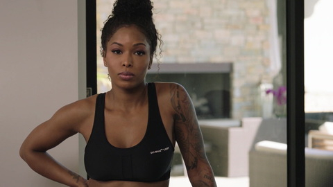 Hottest Brittany S. Hall Scene in Ballers. Sexy, black sports bra, cleavage. 840128