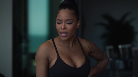 Hottest Amber Scenes. Sexy, Tattoos, black sports bra. 883617
