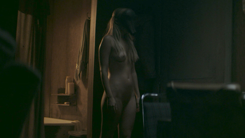 Medora Slone from Hold the Dark Naked. Breasts, dark room, mask. 839597