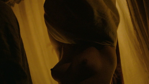 Elizabeth Burgh from Outlaw King Naked. Breasts, candles, hard nipples. 843809