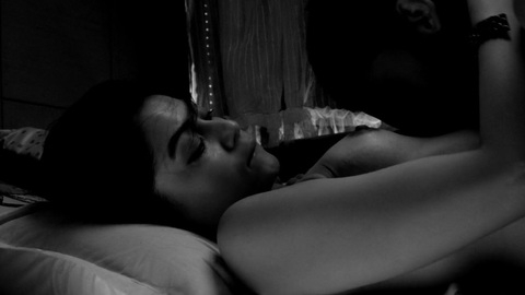 Anangsha Biswas Nude as Lateeka. Breasts, black and white, in bed. 851882
