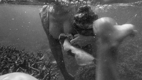 Romuald from The Wild Boys Naked. Breasts, black and white, nude. 853451