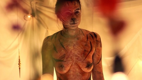 Arlene Chico-Lugo Nude as Adina / Hil. Breasts, nude, painted body. 855668
