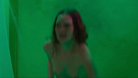 Clare Durant Naked as Álex. Breasts, brunette, green lighting. 858489