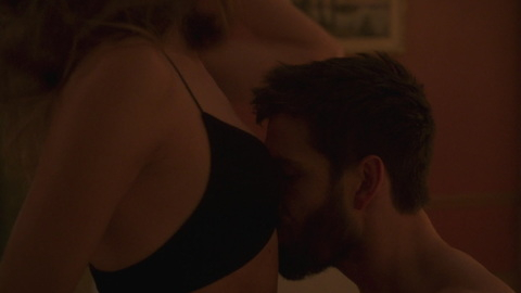 In the Dark's Sexiest Scenes with Perry Mattfeld. Underwear, black bra, man kissing body. 906072