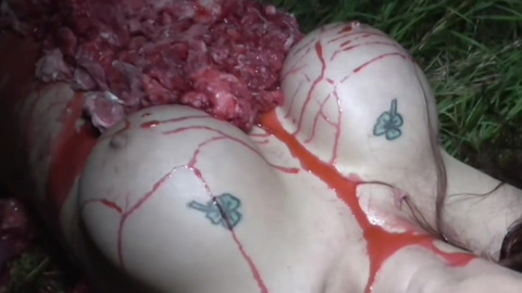 Nudes of Slain Woman from Brutal Bigfoot Encounters: Mutations and Mutilations. Breasts, Skingoria, Tattoos. 866292