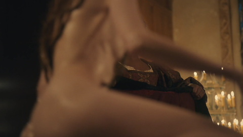 Charlotte Hope Nude as Catherine of Aragon. Butt, Sexy, candles, close up. 928058