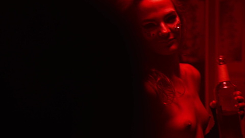 Mercedes Maxwell Naked as Beth. Breasts, face paint, liquor bottle. 877437