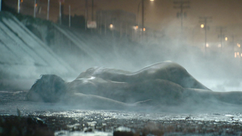 Mackenzie Davis Naked as Grace. Butt, city, fog. 896079