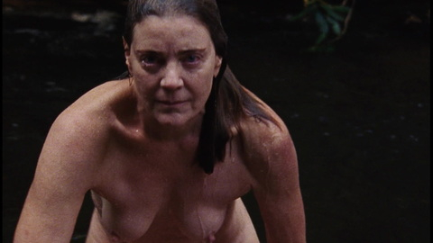 Karin Eaton Naked as Lady of the Mountain. Breasts, coming out of water, hard nipples. 881199