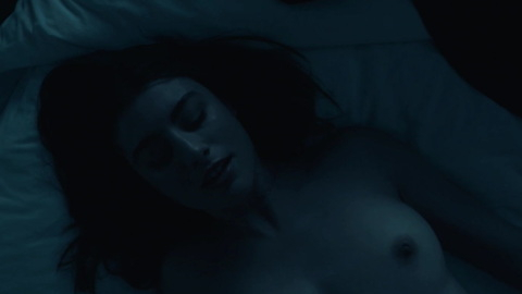 Dominik Garcia Naked as Katie. Breasts, blue lighting, in bed. 881691