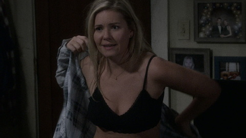 The Ranch's Sexiest Scenes with Elisha Cuthbert. Underwear, black bra, flannel shirt. 881946