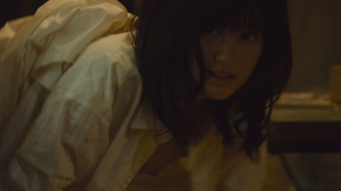 Sakurako Konishi Naked as Monika. Breasts, black hair, dimly lit. 897879
