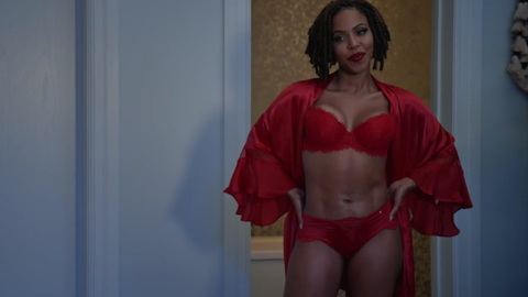 Hottest KJ Smith Scene in Sistas. Sexy, Underwear, large breasts, open robe. 949580