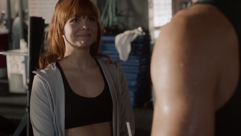 Hottest Donna Scenes. Sexy, black sports bra, gym. 887319