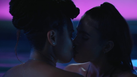 Sexiest Arienne Mandi Scene in The L Word: Generation Q. Lesbian, lesbian kiss, night. 983293