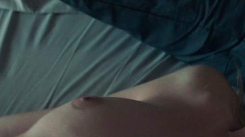 Berenice Hollis from The Burnt Orange Heresy Naked. Breasts, blonde, laying in bed. 919373