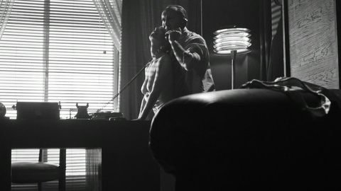 Nudes of Casting Assistant from Curtiz. Breasts, Sexy, bent over desk, black and white. 902730