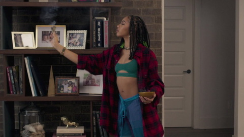 Boomerang's Sexiest Scenes with Zolee Griggs. Sexy, bra as a top, braids. 904824