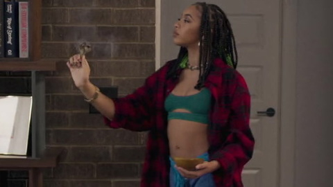 Boomerang's Sexiest Scenes with Zolee Griggs. Sexy, bra as a top, braids. 904821
