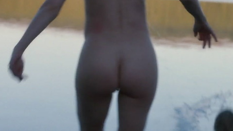 Sascha Zacharias Naked as Jenny Häggroth / Rebecka Martinsson. Butt, Sexy, Skinny Dipping, lake. 906423