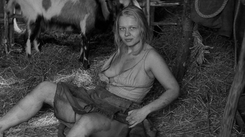 Júlia Valentová Nude as Labina. Breasts, barn, black and white. 916580
