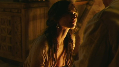 Star from Waiting for the Barbarians Naked. Breasts, brunette, candle light. 917501